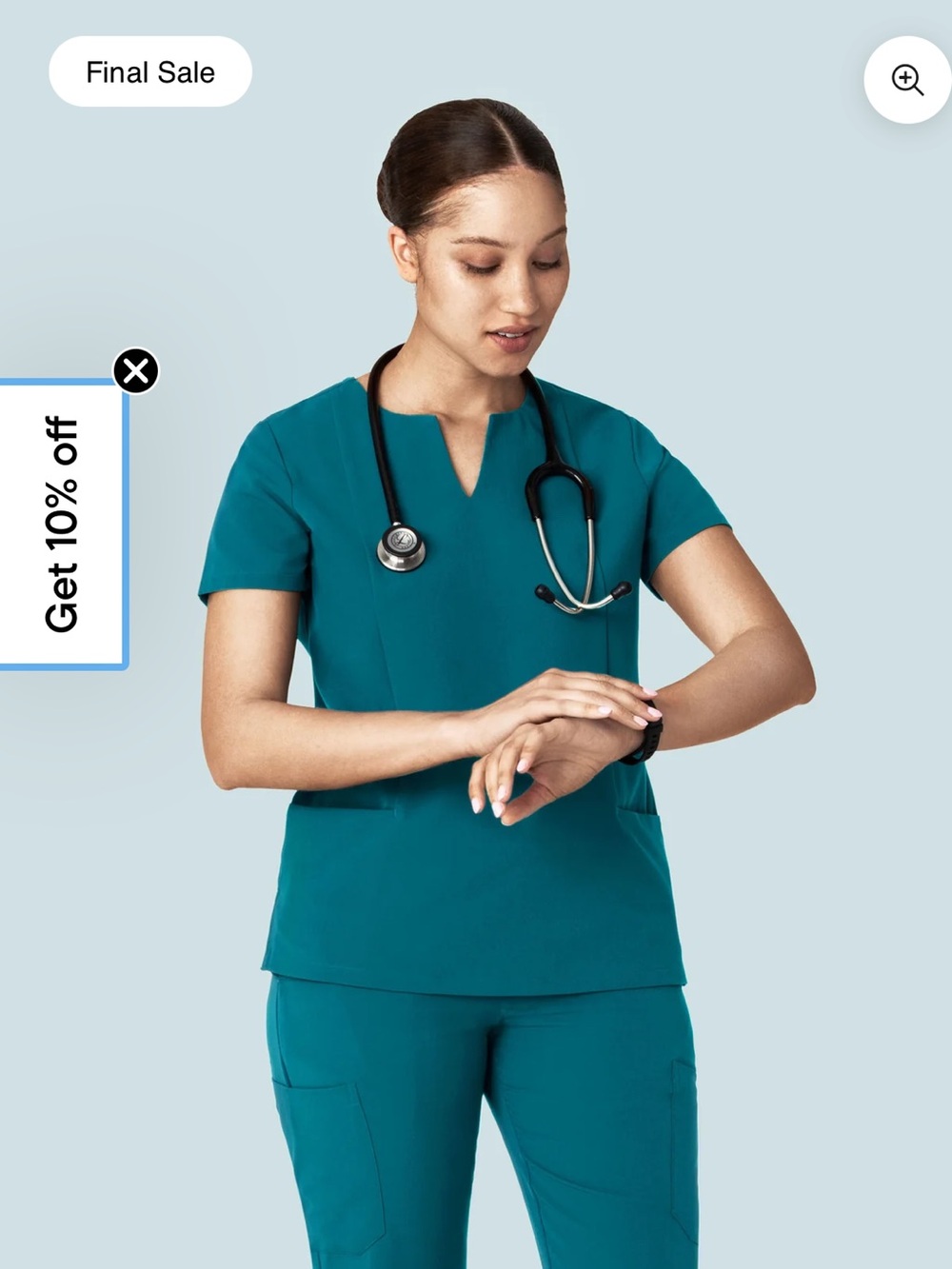 Mandala 5 pocket notch neck scrub top- Women's